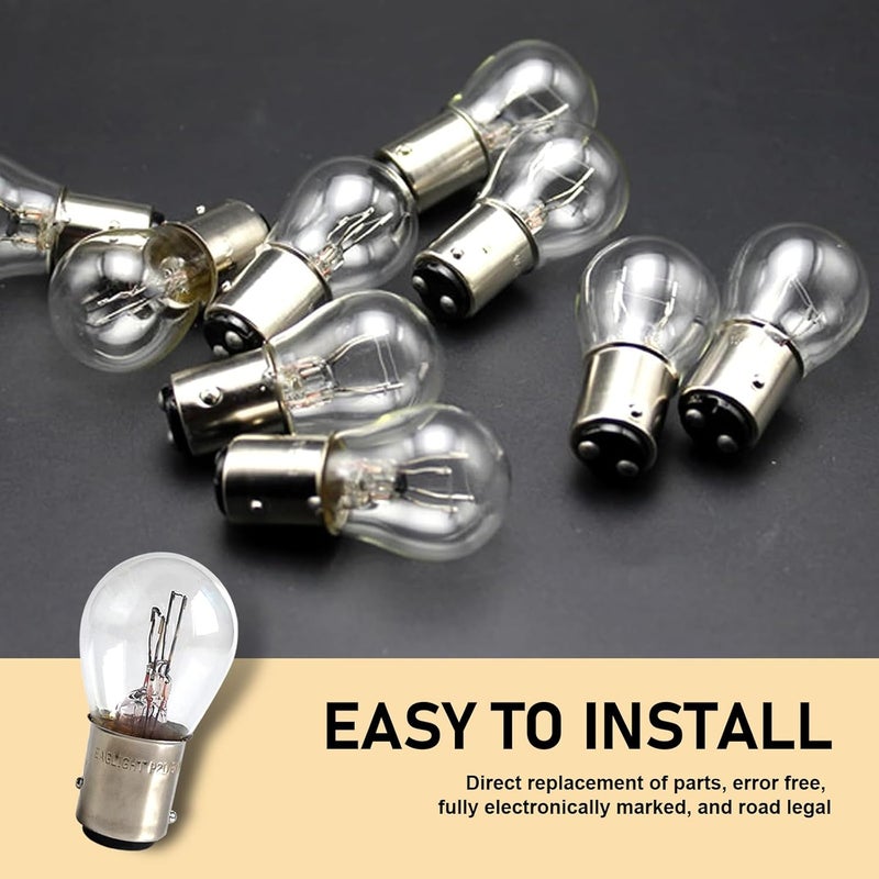 Zikefest 10PCS 1157 Bulb, Tail High and Low Brake Light Bulb, P21/5W S25 2057 2357 7528 BAY15D Light Bulb, Turn Signal Light Bulb Replacement, Universal Halogen Brake Tail Light Parking Light (White) - Image 5